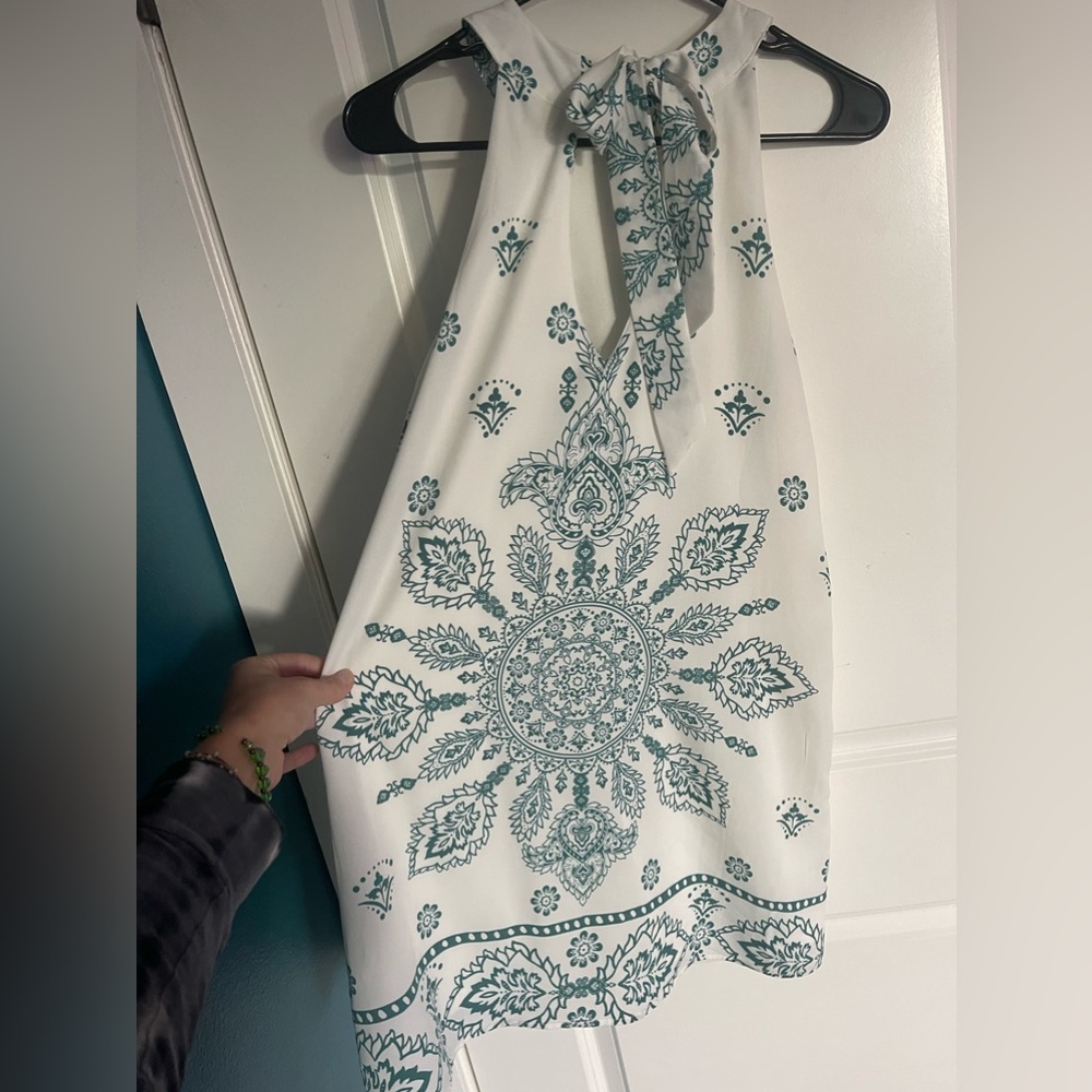 High neck mini dress